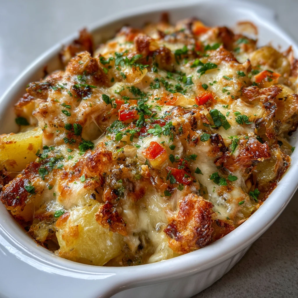 loaded chicken and potato casserole