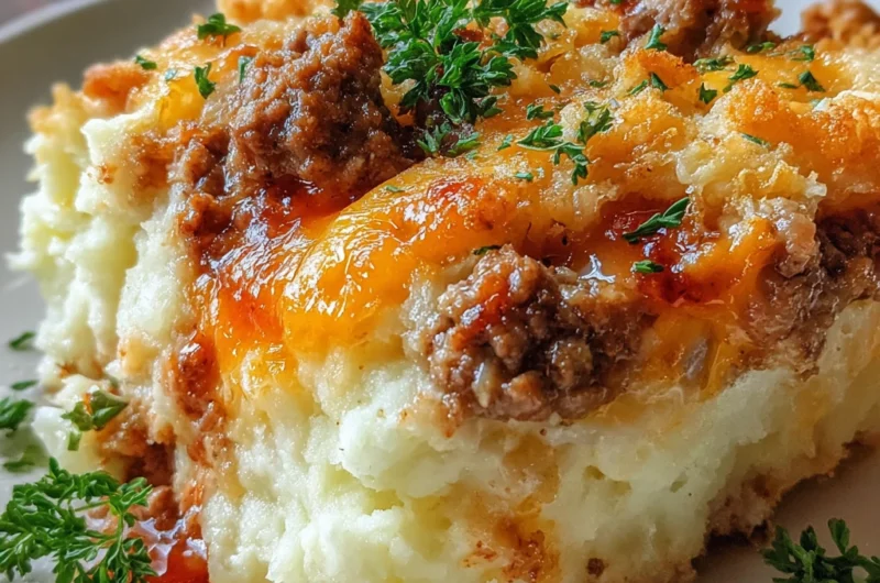 Loaded Potato And Meatloaf Casserole Recipe Card