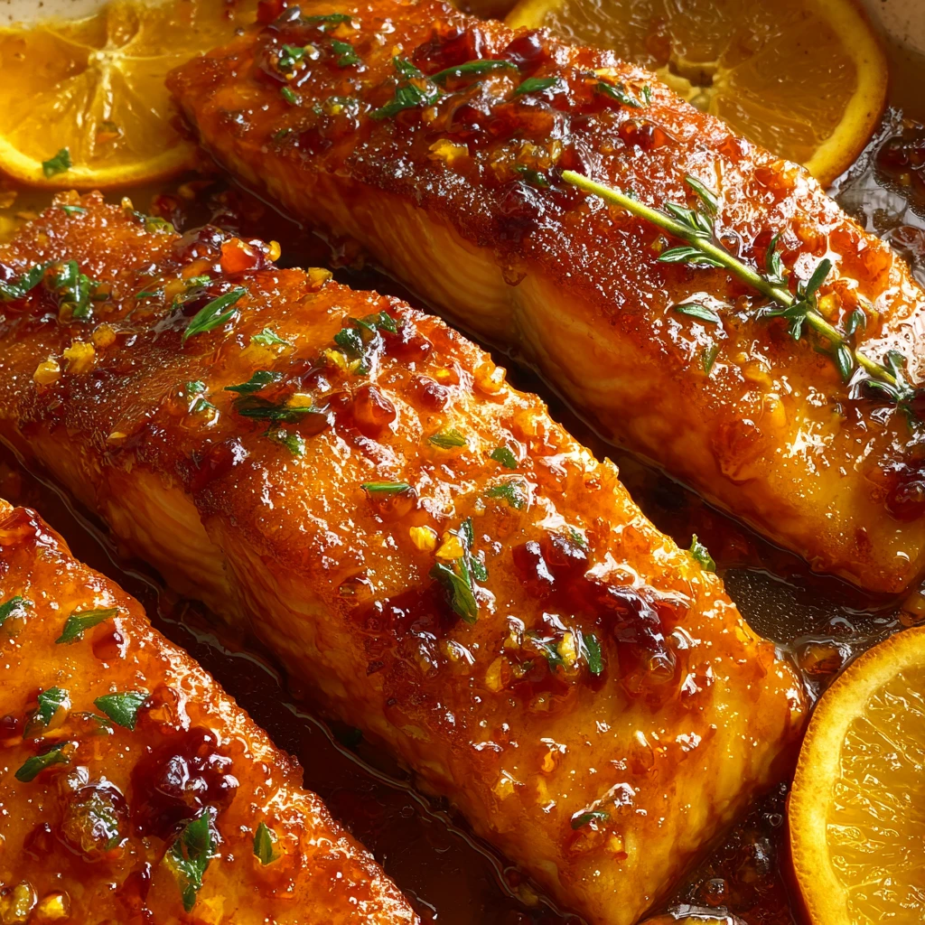 crispy honey orange glazed salmon