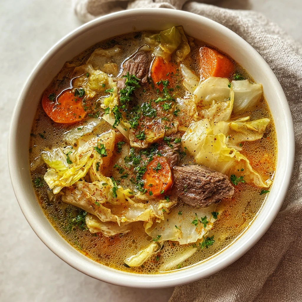 Vegetable Beef Soup With Cabbage