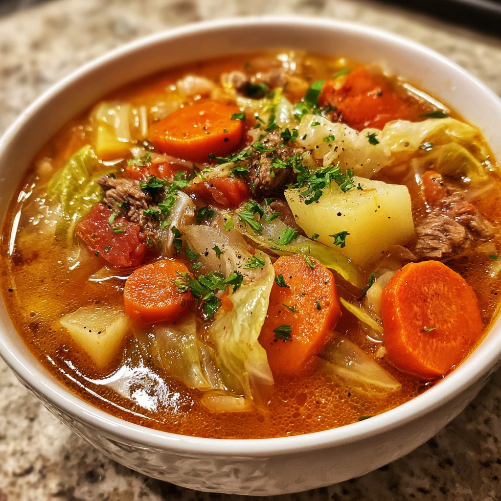 Vegetable Beef Soup With Cabbage