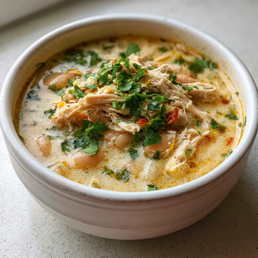 White Chicken Chili Crockpot Recipe Card