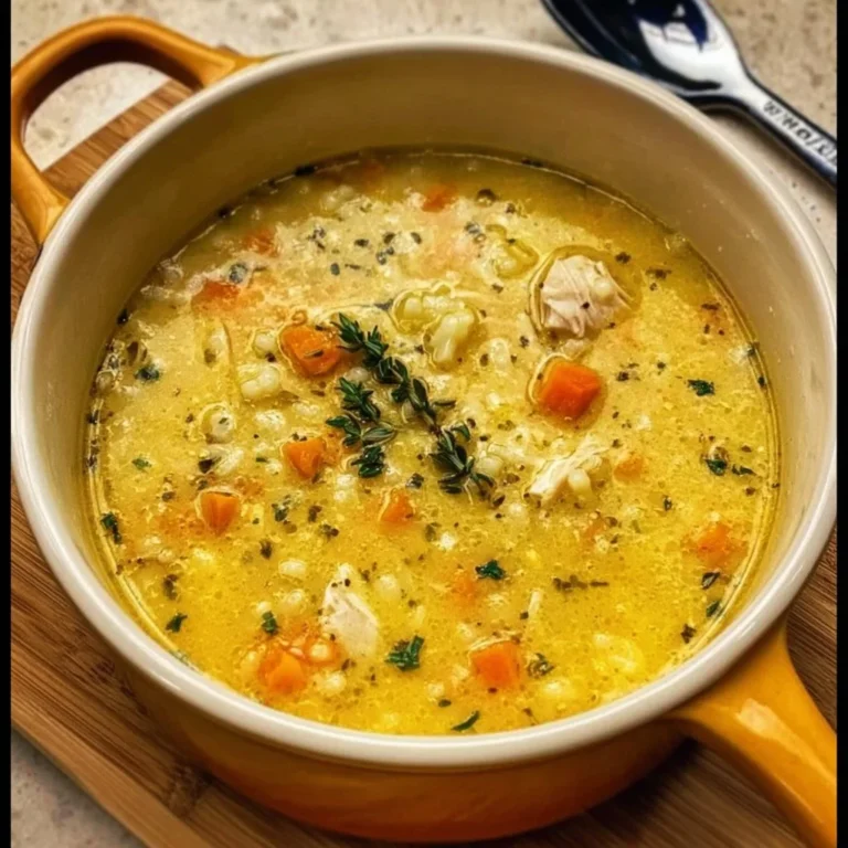 Bowl of Italian Chicken Pastina Soup, a comforting homemade dish.