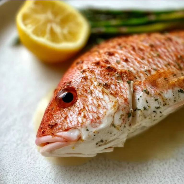 Fresh Red Snapper fish on ice ready for cooking