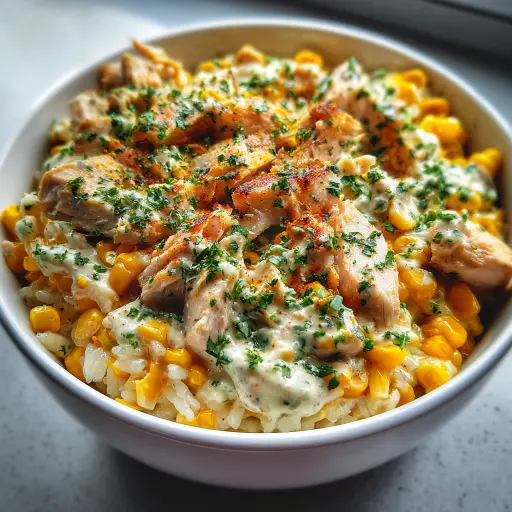 Street Corn Chicken Rice Bowl