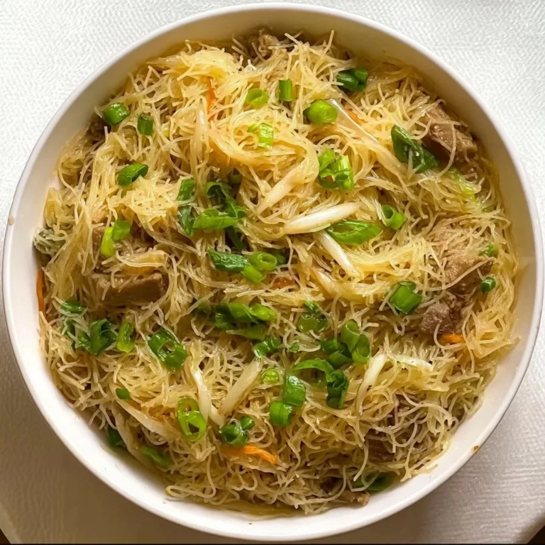 Bihon noodles stir-fry with vegetables and meat in a vibrant dish