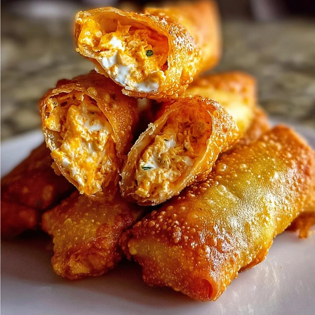 Buffalo Chicken Dip Egg Rolls served as a tasty appetizer