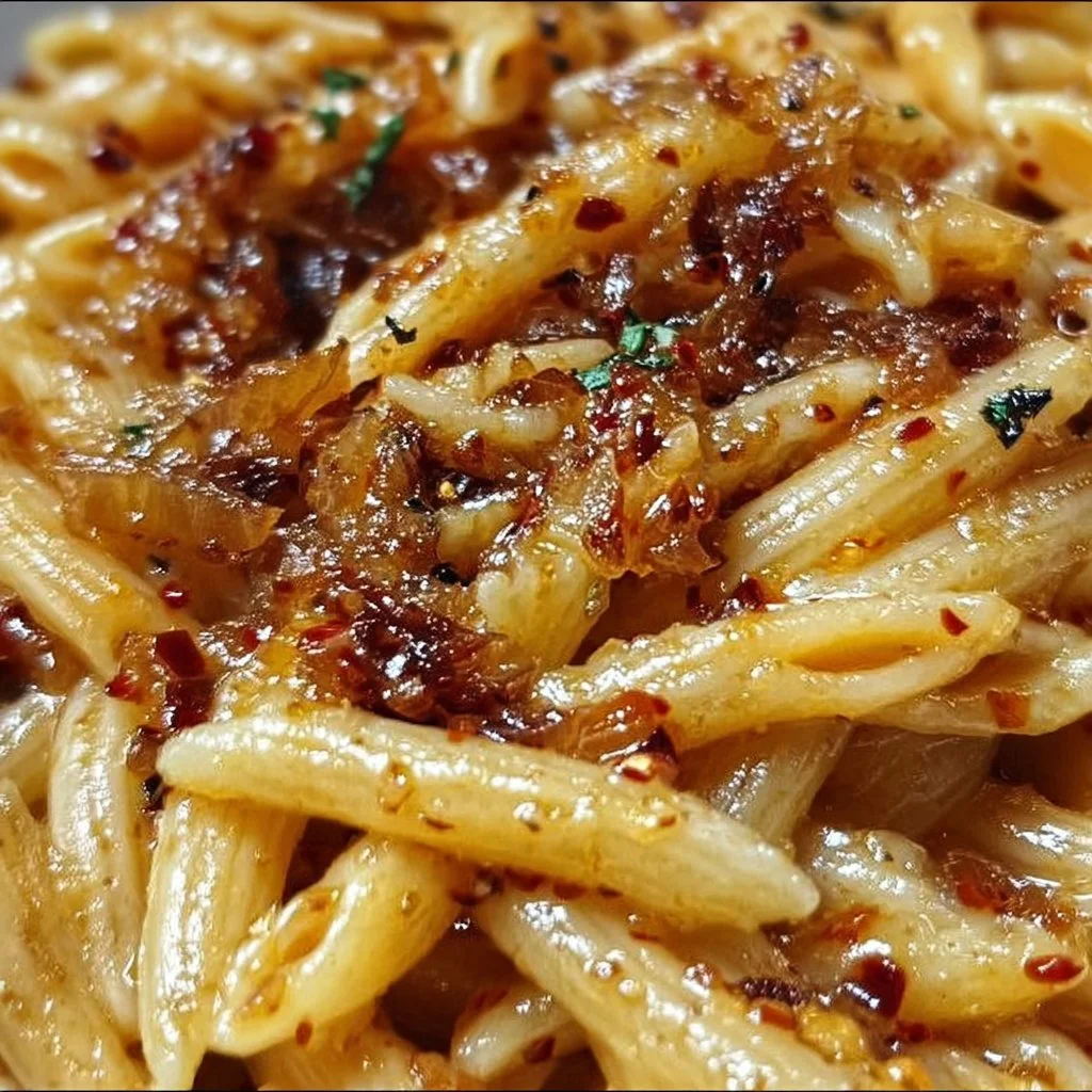 Caramelized Onion Pasta with Chili Oil: A Sweet and Spicy Flavor Bomb