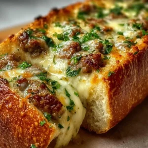 Cheesesteak-Stuffed Garlic Bread Loaf, a delicious comfort food recipe.