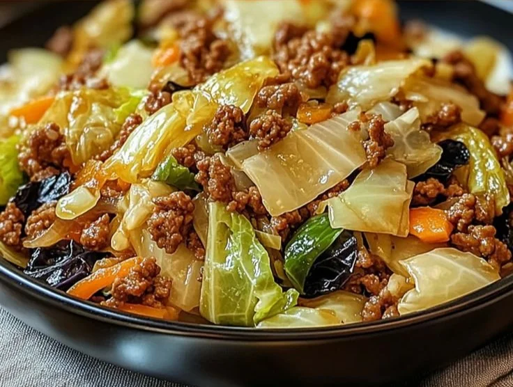 Chinese Ground Beef and Cabbage Stir-Fry