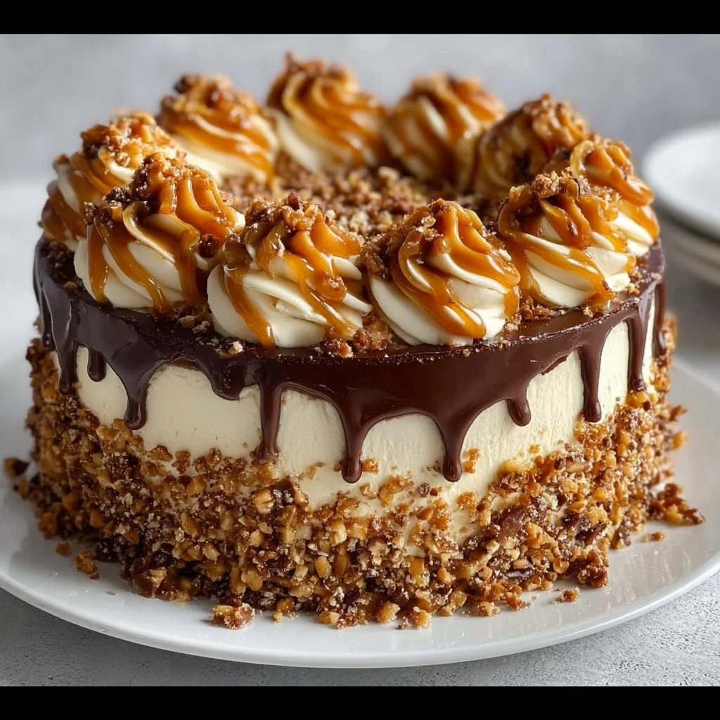 Chocolate Caramel Toffee Crunch Cake