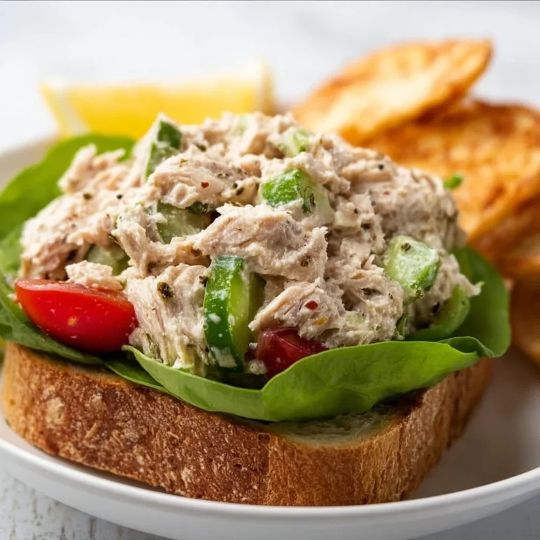 Easy tuna salad with fresh ingredients in a bowl