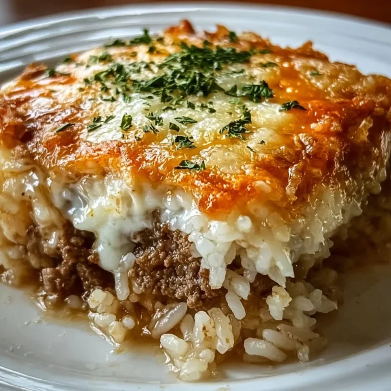 French Onion Ground Beef and Rice Casserole