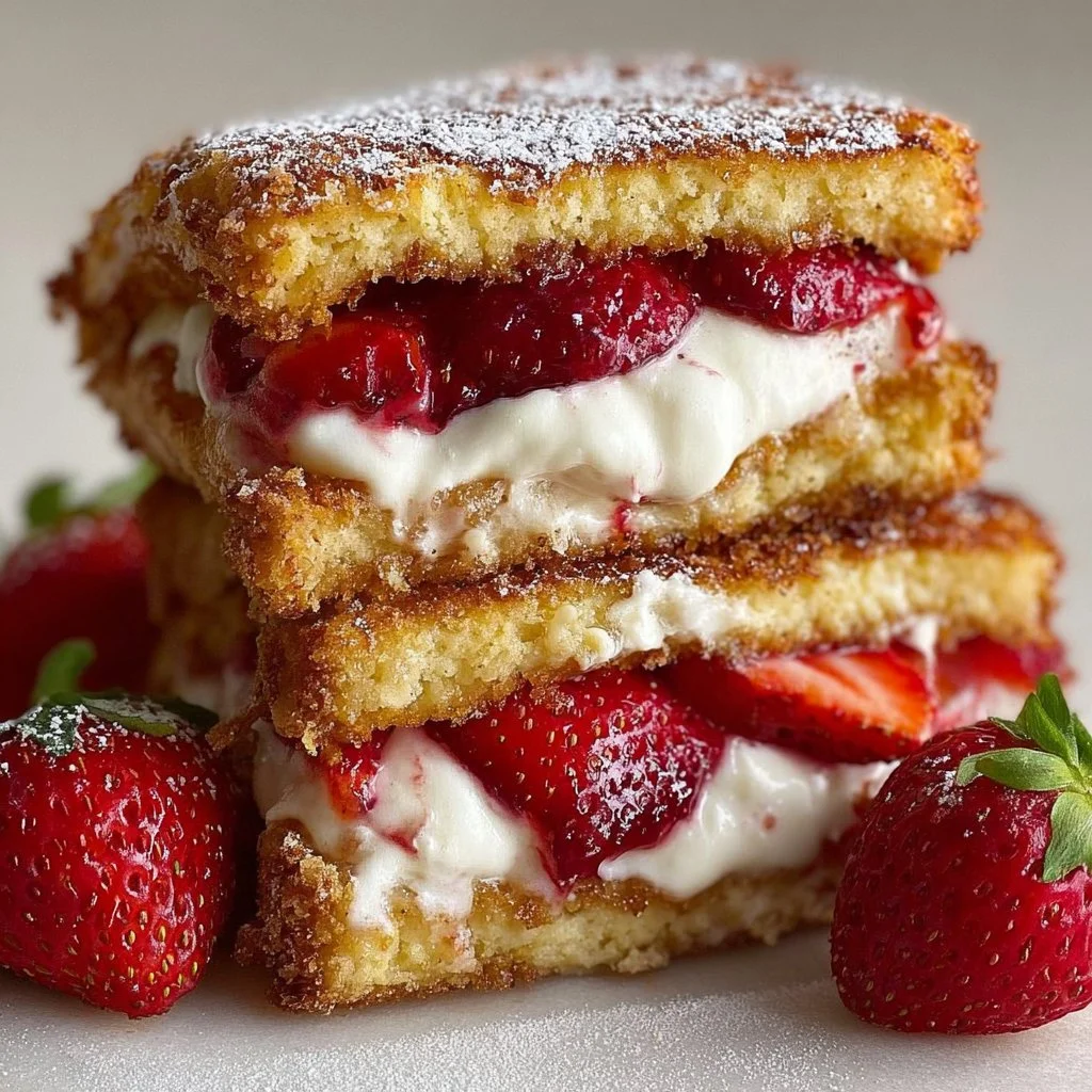 Fried Strawberry Cheesecake Sandwiches