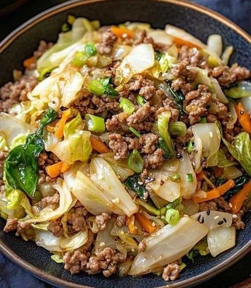 Ground Beef and Cabbage Stir Fry