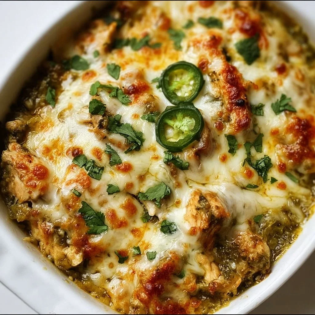 Healthy Salsa Verde Chicken Casserole