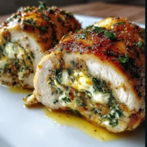 Delicious herbed ricotta stuffed chicken rolls on a plate for dinner