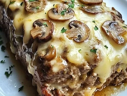 Mushroom Swiss Cheese Meatloaf