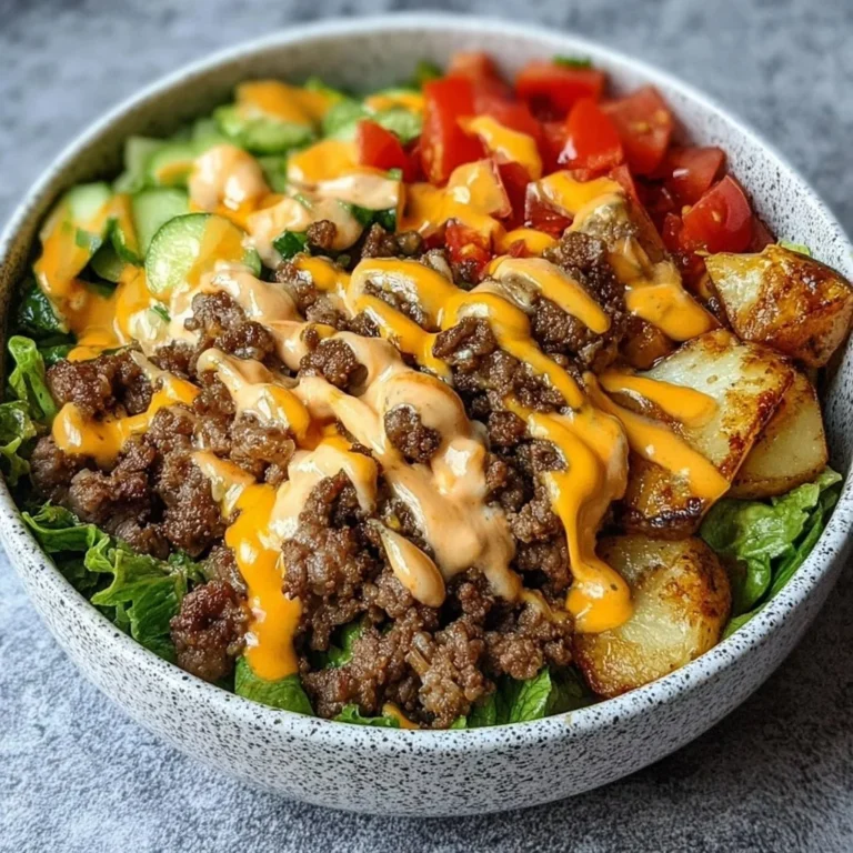 Savory Smash Burger Bowl low-carb dish with toppings
