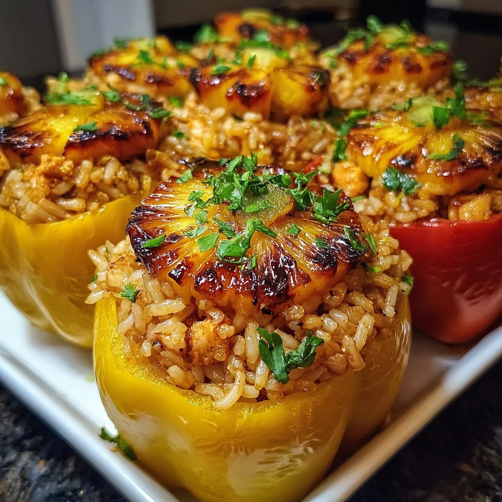 Teriyaki Pineapple Chicken and Rice Stuffed Peppers: A Sweet and Savory Meal