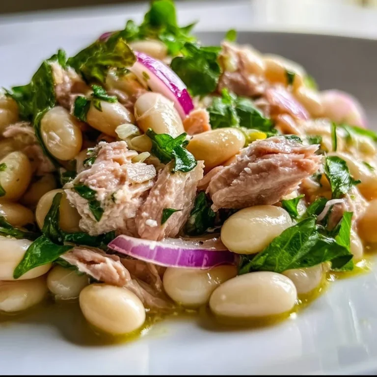 Healthy Tuna Salad with White Beans served in a bowl