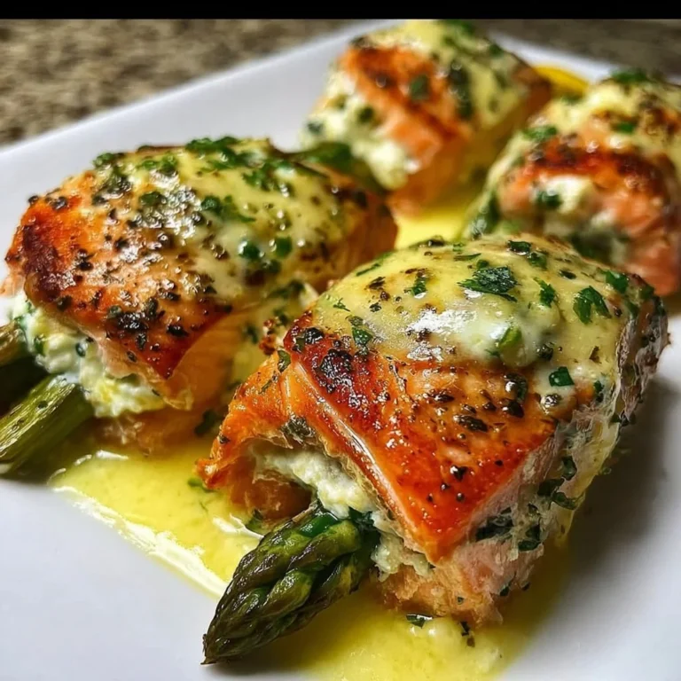 Asparagus and Lemon Basil Ricotta Stuffed Salmon Rolls with Lemon Sauce