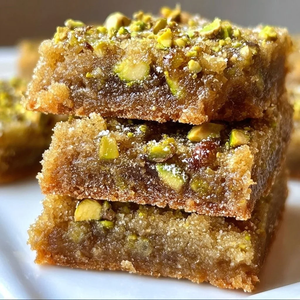 Brown Butter and Honey Pistachio Cookie Bars Recipe