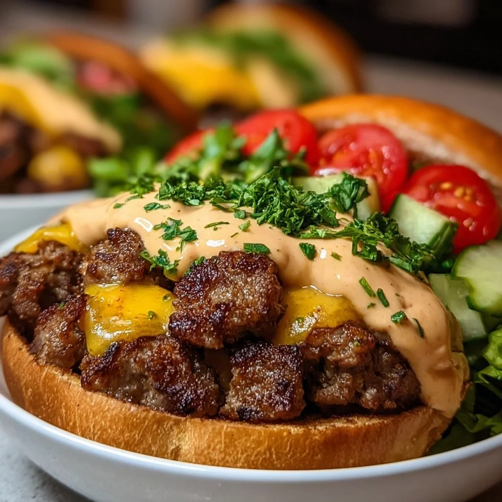 Healthy burger bowls with fresh ingredients and toppings