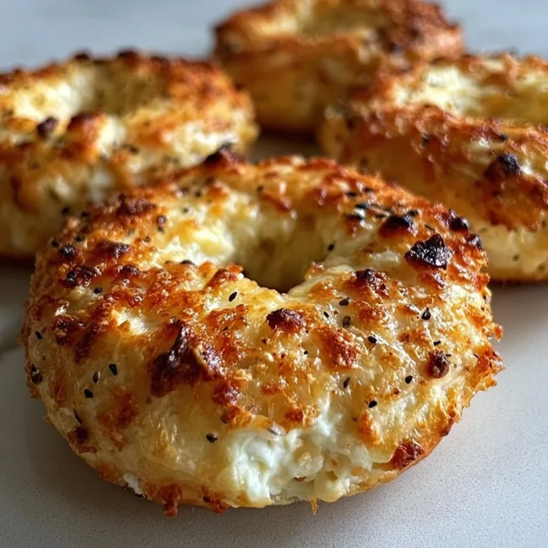 Cottage Cheese Garlic Parmesan Bagels served with a herb garnish.