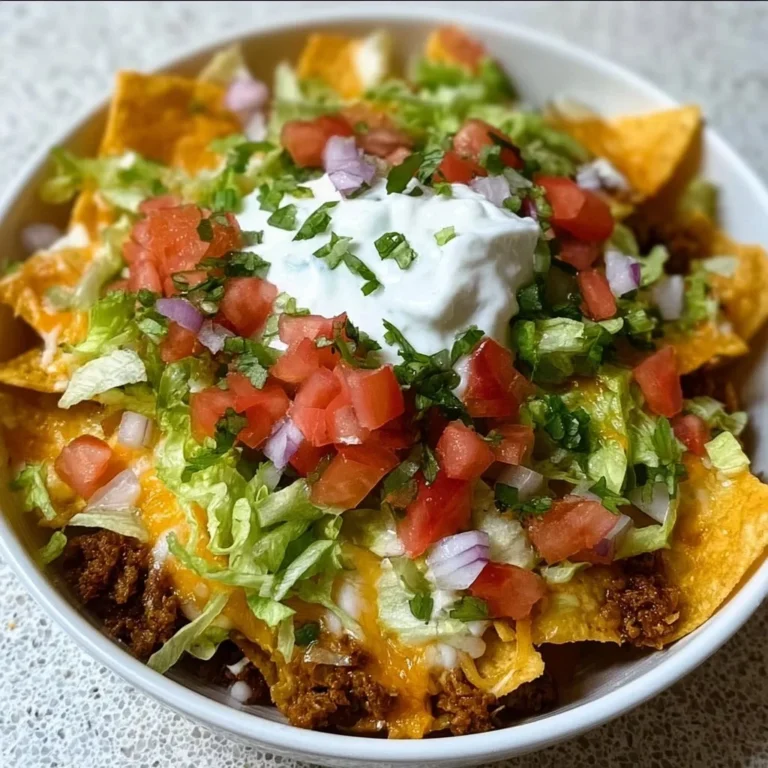 Bowl of Cottage Cheese Nacho Bowl with toppings and nacho chips
