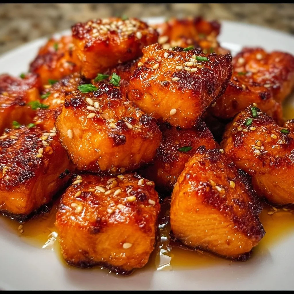 Crispy Honey Garlic Salmon Bites