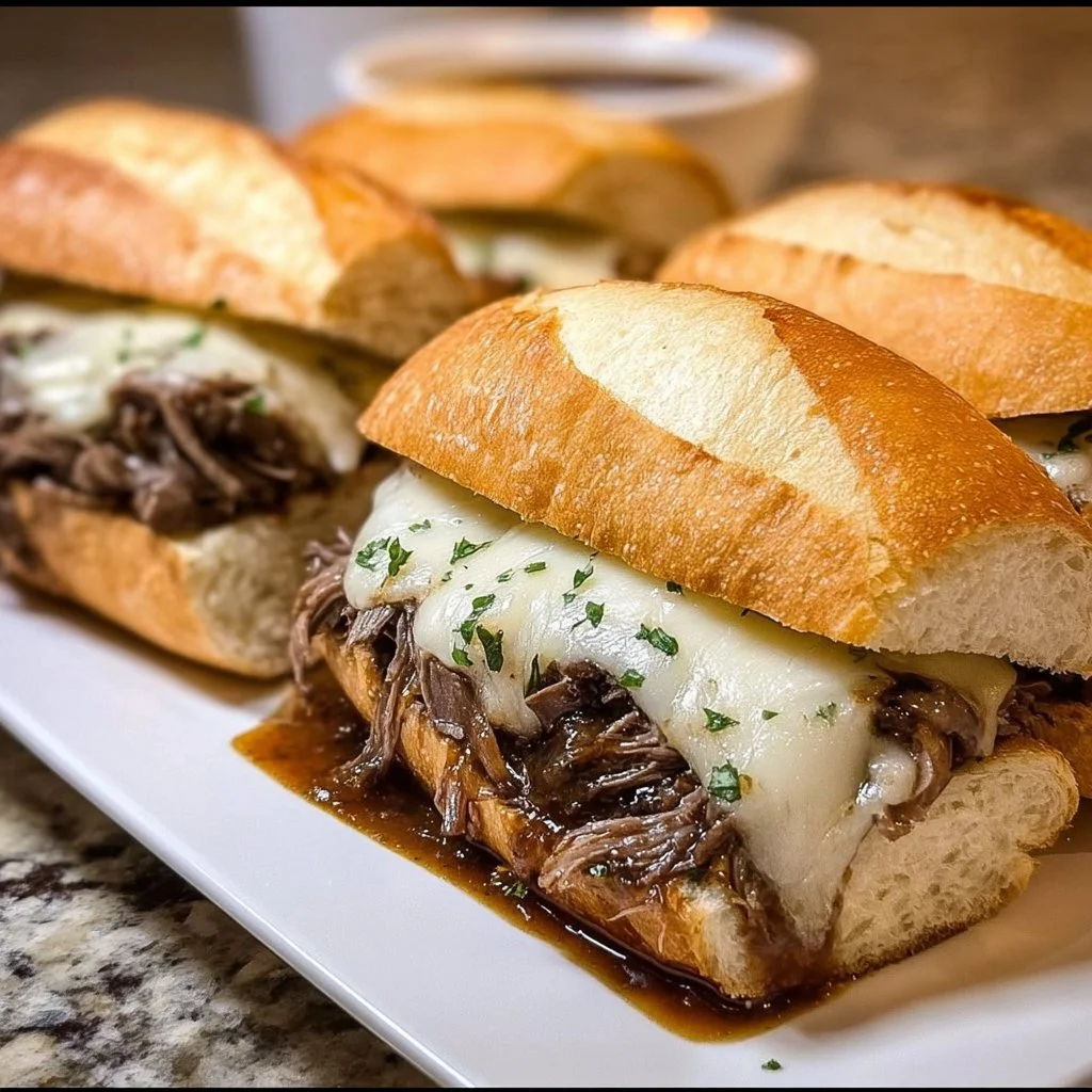 Crockpot French Dip Sandwiches