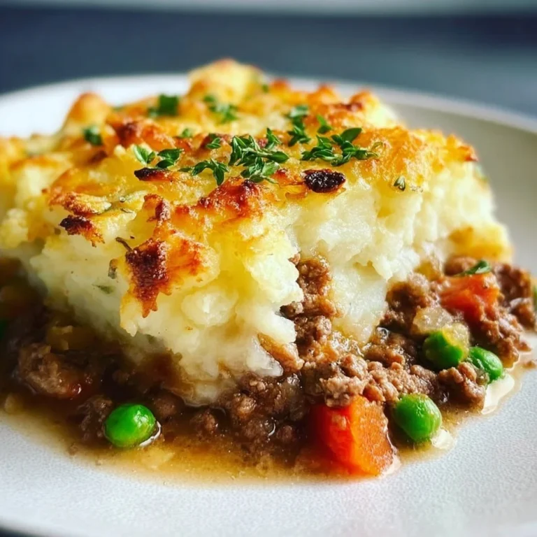 Delicious Shepherd's Pie served in a dish, showcasing layers of meat and mashed potatoes.