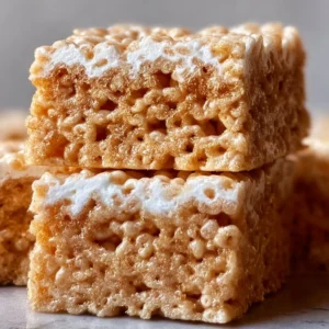 A plate of homemade Gingerbread Rice Krispie Treats decorated with festive sprinkles.