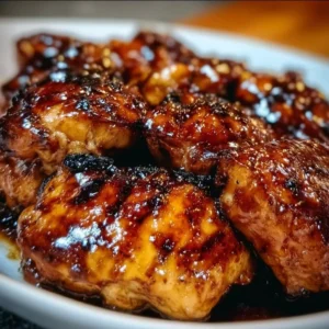 Delicious Hawaiian Huli Huli Chicken grilled with a sweet and savory marinade