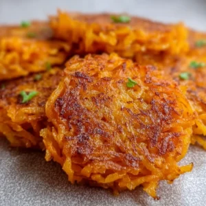 Delicious and healthy sweet potato hash browns served on a plate