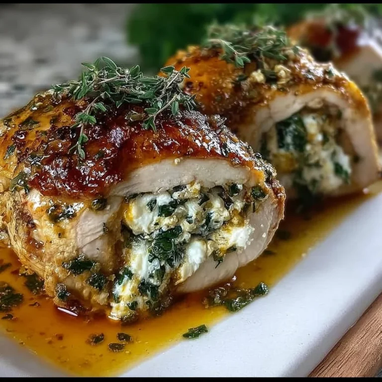 Herbed ricotta stuffed chicken rolls on a plate