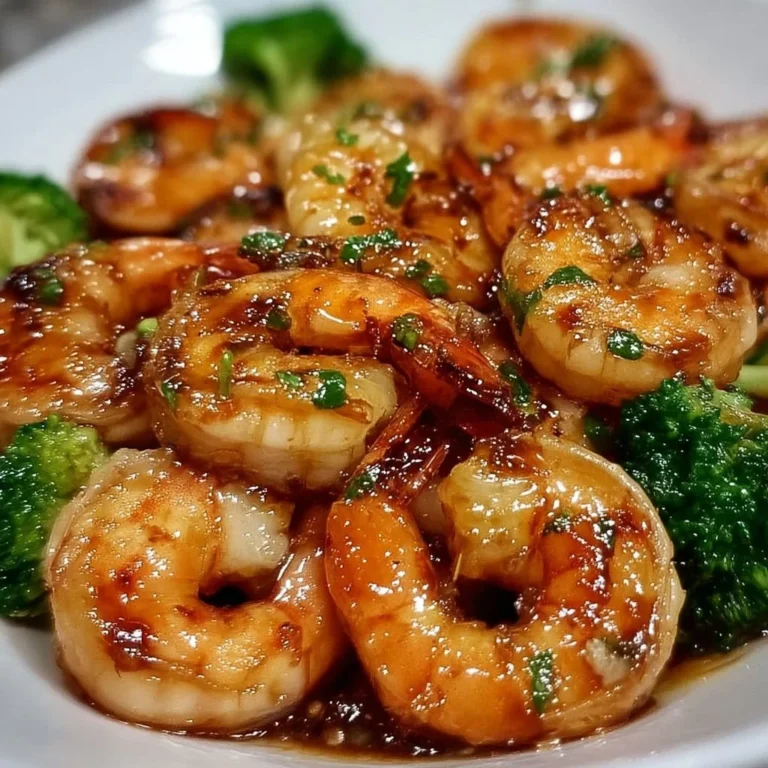 Delicious high-protein honey garlic shrimp served on a plate.
