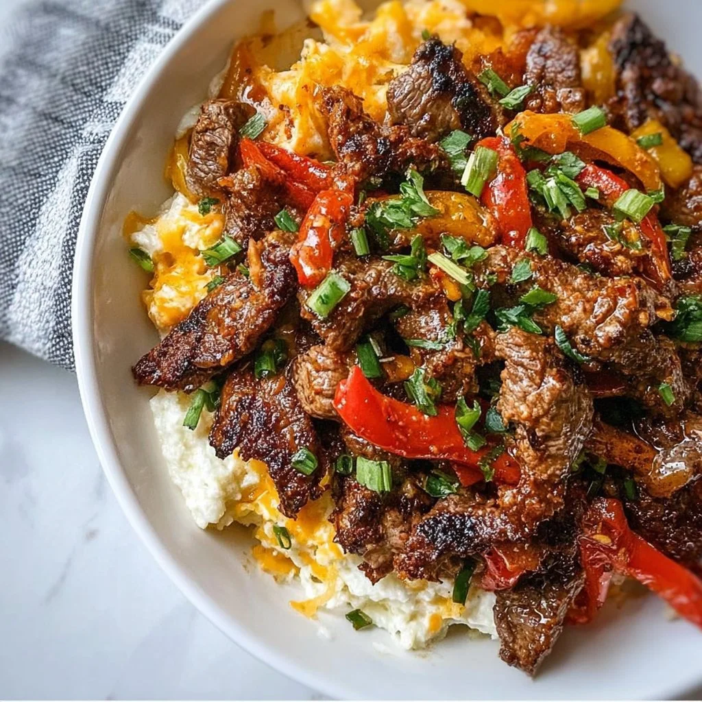 High-Protein, Low-Carb Steak Fajita Bowl