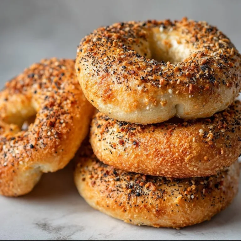 Freshly baked homemade high protein bagels ready to be served