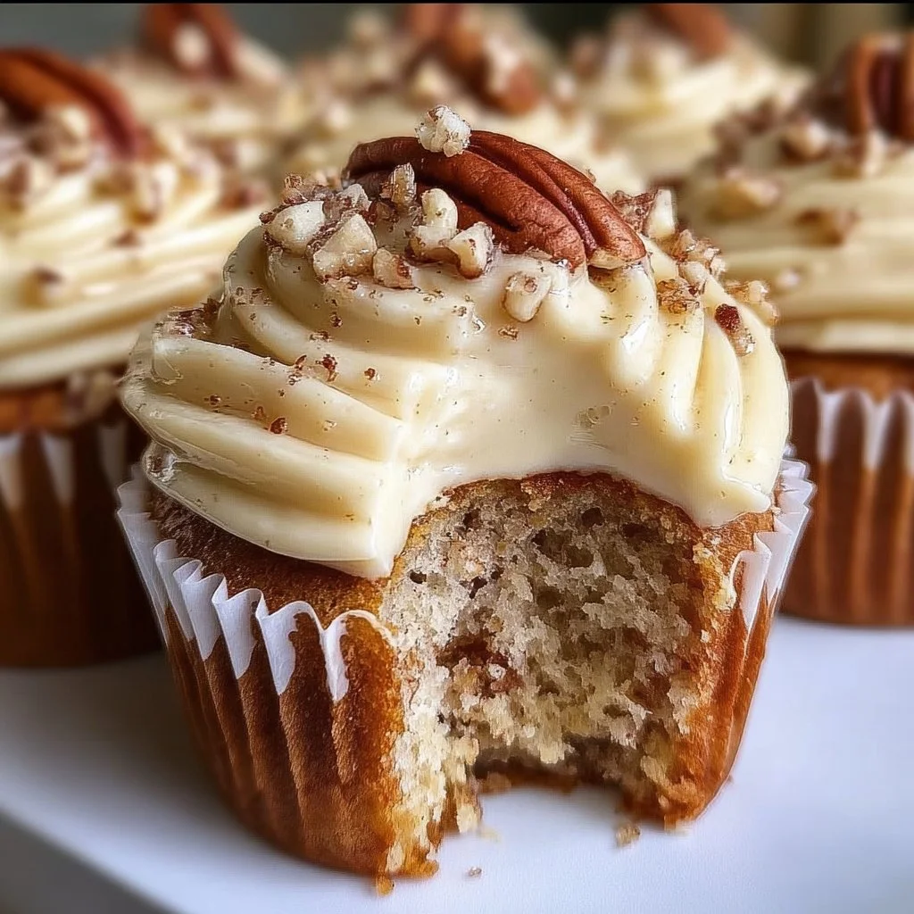 Irresistible Banana Cinnamon Pecan Cupcakes
