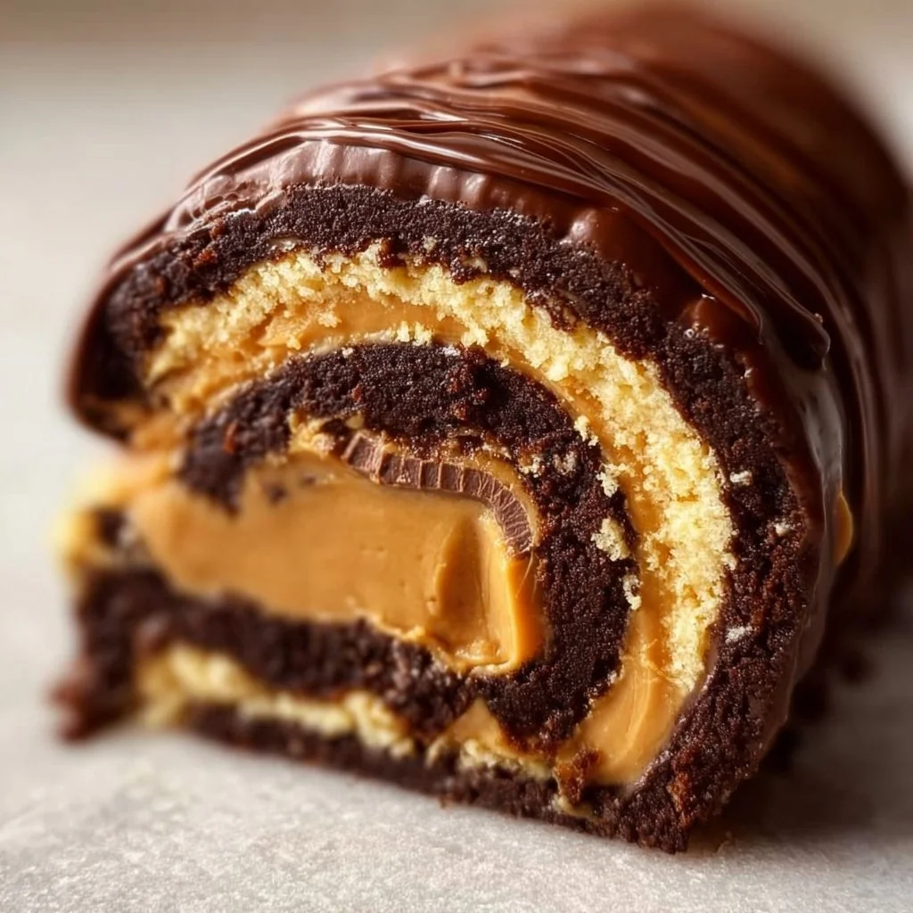 Irresistible Peanut Butter Cup Chocolate Roll