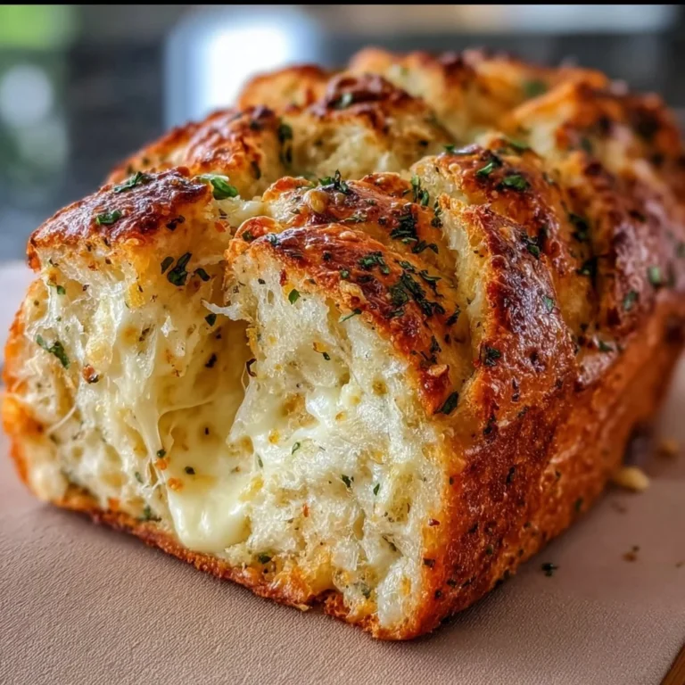 Freshly baked Italian Herb and Cheese Bread with herbs and cheese