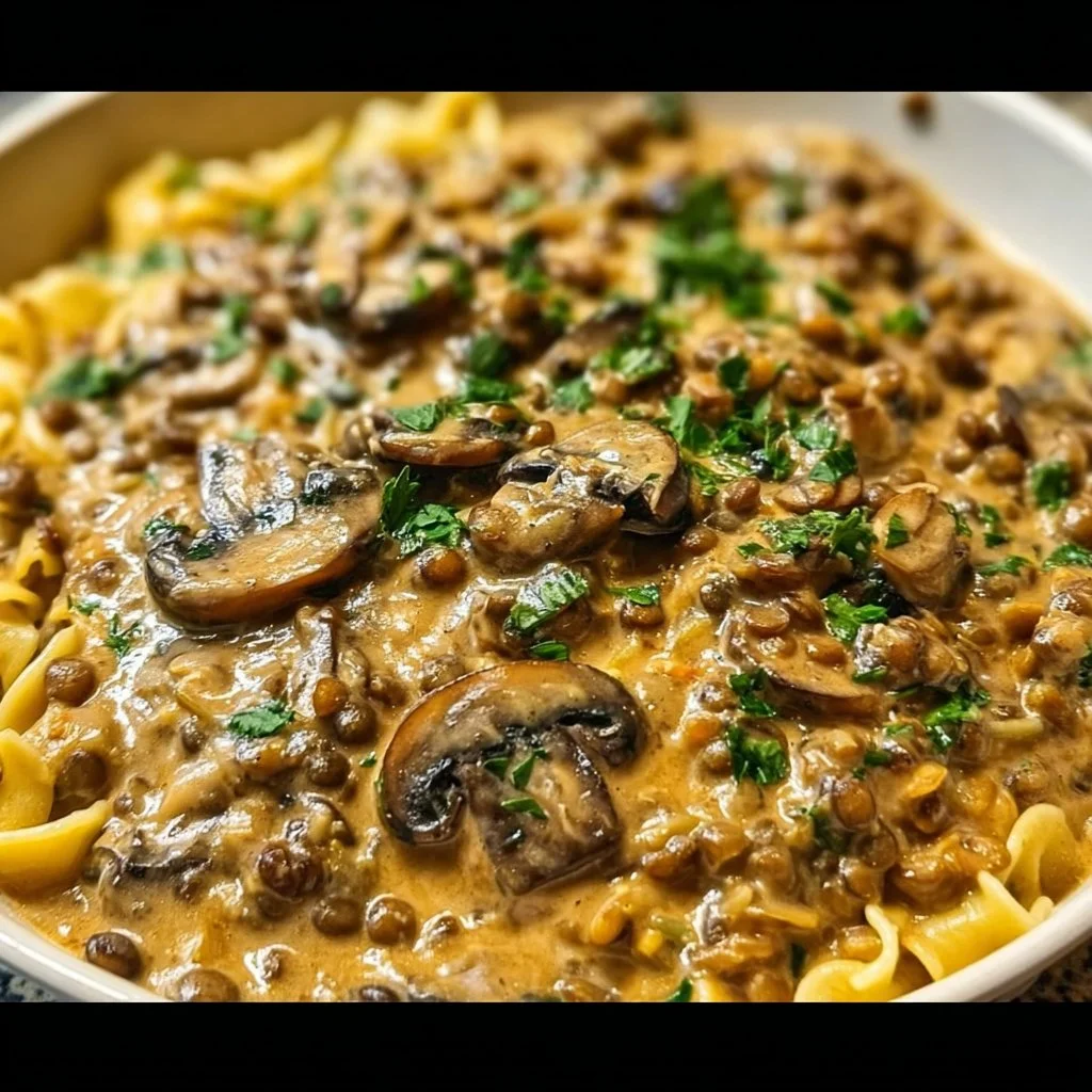 Lentil Mushroom Stroganoff