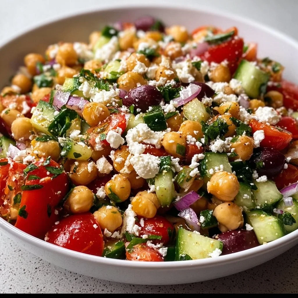 Mediterranean Chickpea Feta Salad