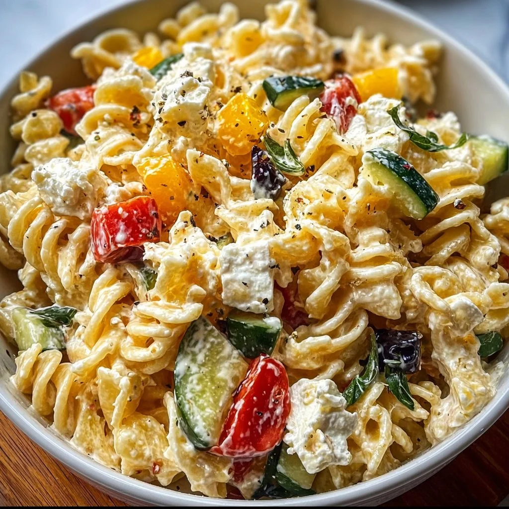 Mediterranean Cottage Cheese Pasta Salad