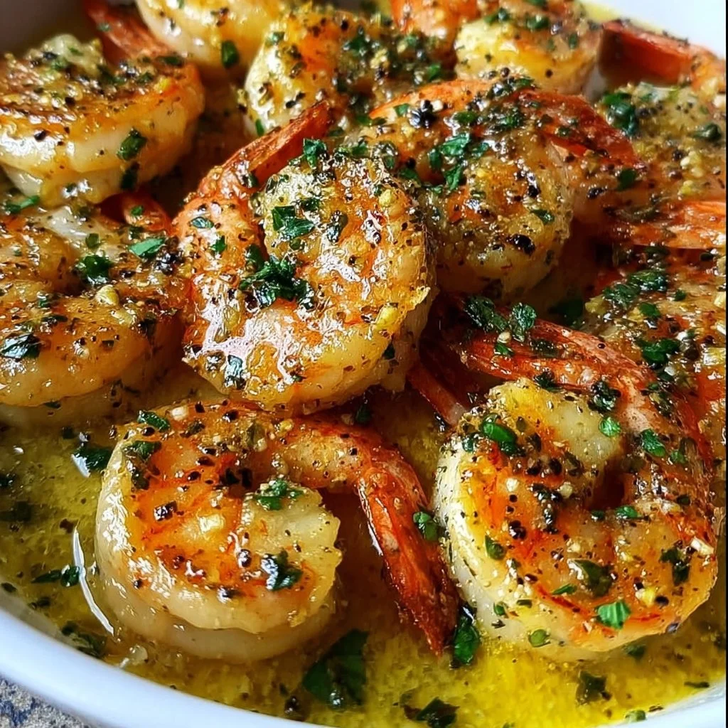 Mediterranean Shrimp Skillet with Lemon Garlic Sauce