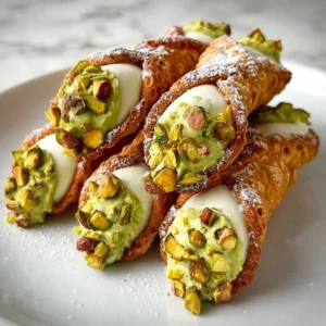 Delicious Pistachio Cannoli showcasing rich filling and crispy shell
