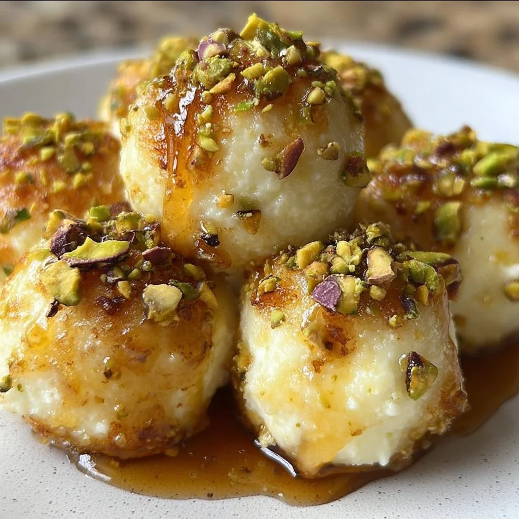 Ricotta Pistachio Honey Bites