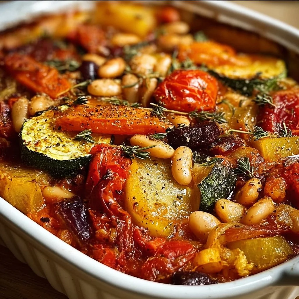 Rustic Roasted Vegetable Bake with Cannellini Beans
